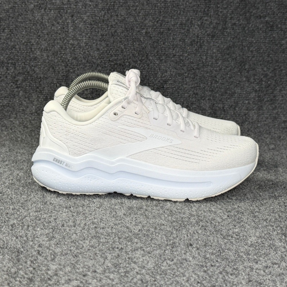 Brooks Ghost Max 2 Running Shoes Women's 8.5 White Athletic Run Training Sneaker